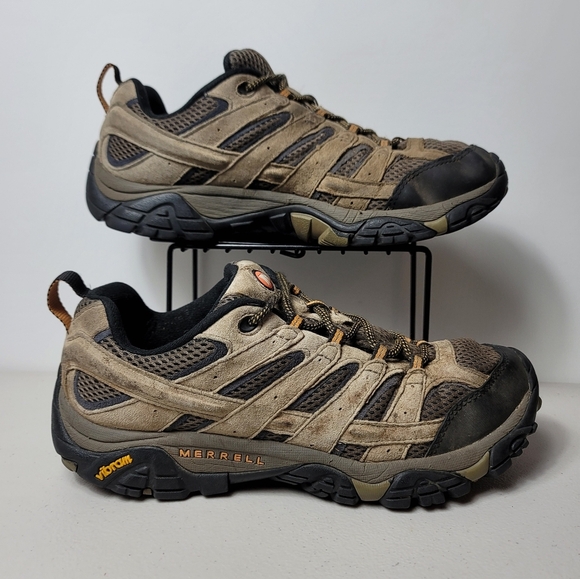 Merrell Walnut Moab 2 Ventilator Vibram Outdoor Trail Hiking Shoes Men'sSz 9.5 - Picture 2 of 12